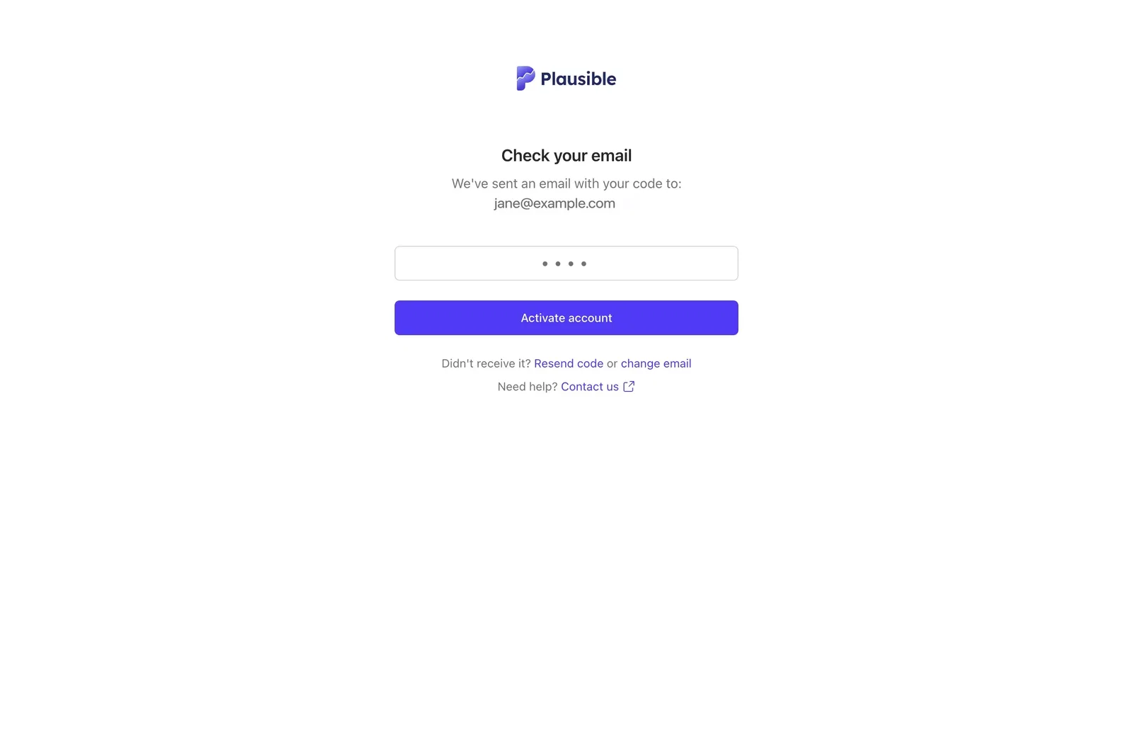 Activate your Plausible Analytics account