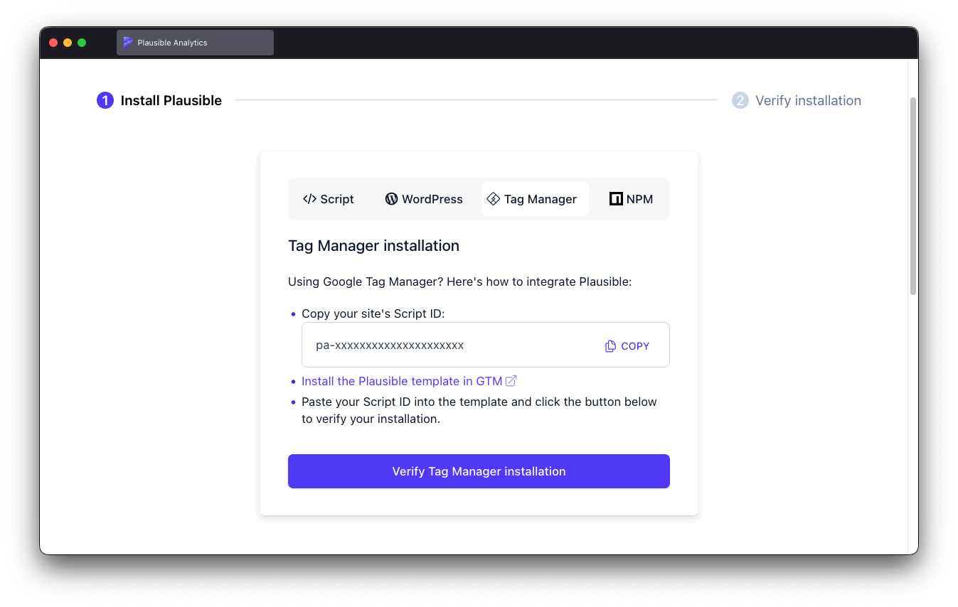 tag manager installation method in plausible tag manager installation method in plausible